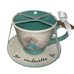 🆕 Rae Dunn Disney Princess Cinderella Carriage Cup and Saucer Embossed Graphic